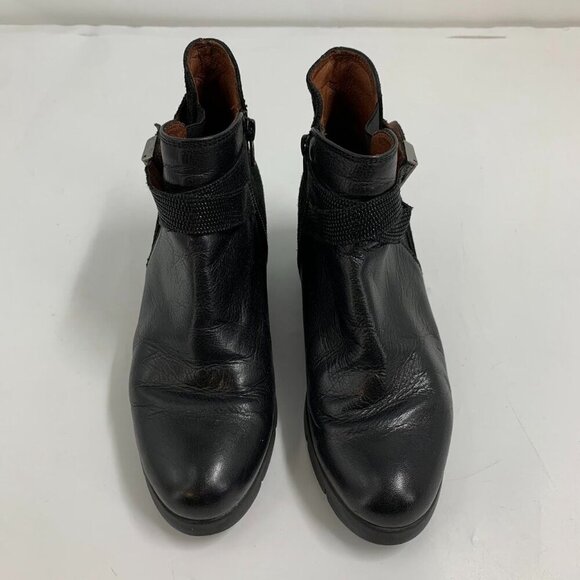 Hispanitas Women's Larae Leather Cross Buckle Heeled Boot Size 7.5/38 - Picture 10 of 15